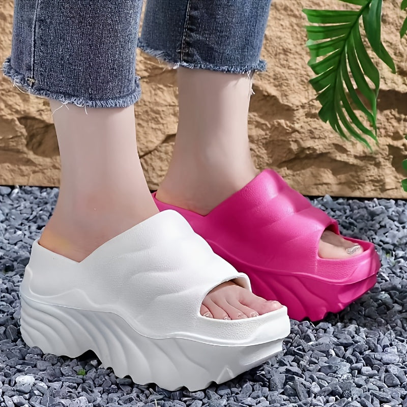 Ayollar uchun EVA yozgi yopiladigan poyabzal, yuqori qadam, qalin taglik, ko'p rangli