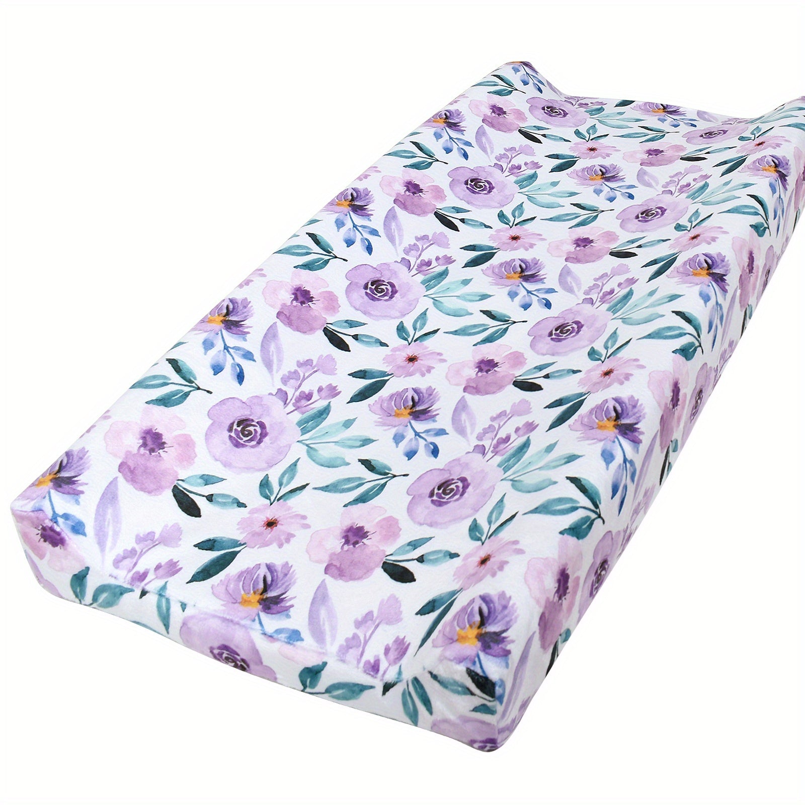 Baby Fitted Sheet with Plush Printed Design for Crib and Diaper Changing Pad