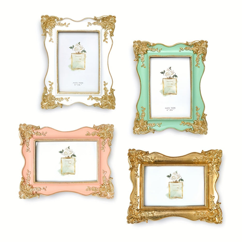 Ретро классическая резная фоторамка, декоративный настольный аксессуар размером 15,24 см, идеально подходящий для демонстрации ваших любимых фотографий.