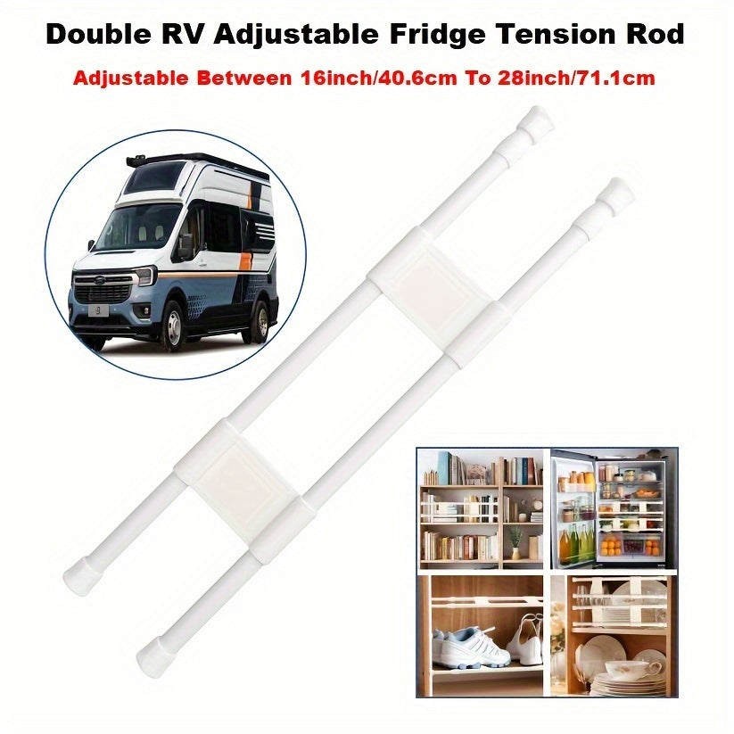 Adjustable Fridge Tension Rods 1/2/4Pcs Rust-Resistant No-Drill Storage