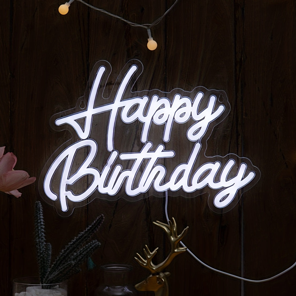 Neon Sign USB-Powered Wall Light for Birthday Party Decor