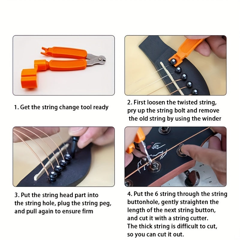 6pcs Acoustic Guitar Strings Bronze Coated Steel Replacement Set Yellow