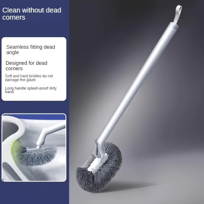 Ergonomic Long Handle Toilet Brush with C-Shaped Head Bathroom Cleaning Tool