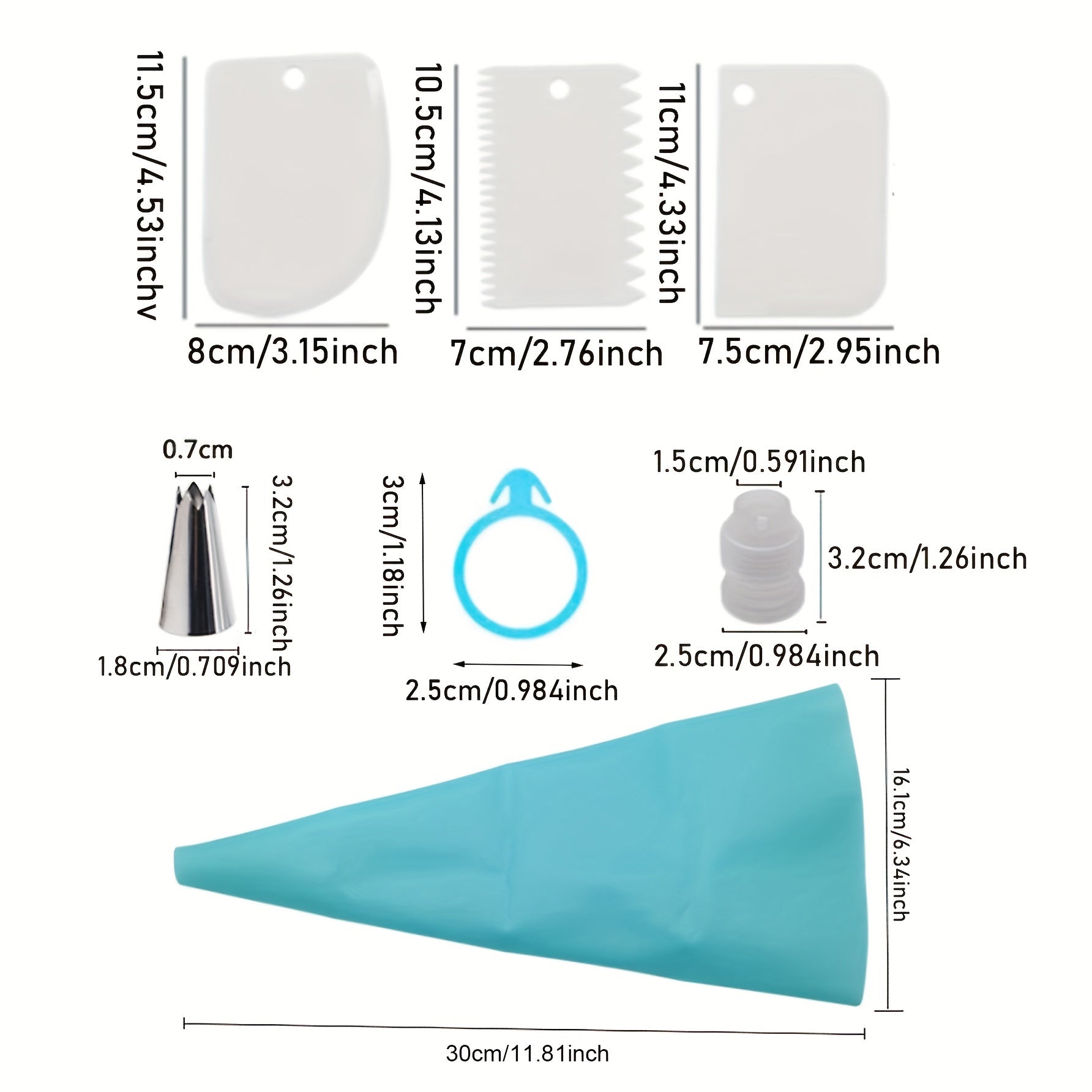 Set of 14 Cake Embossing Tools for Baking and Cake Decorating