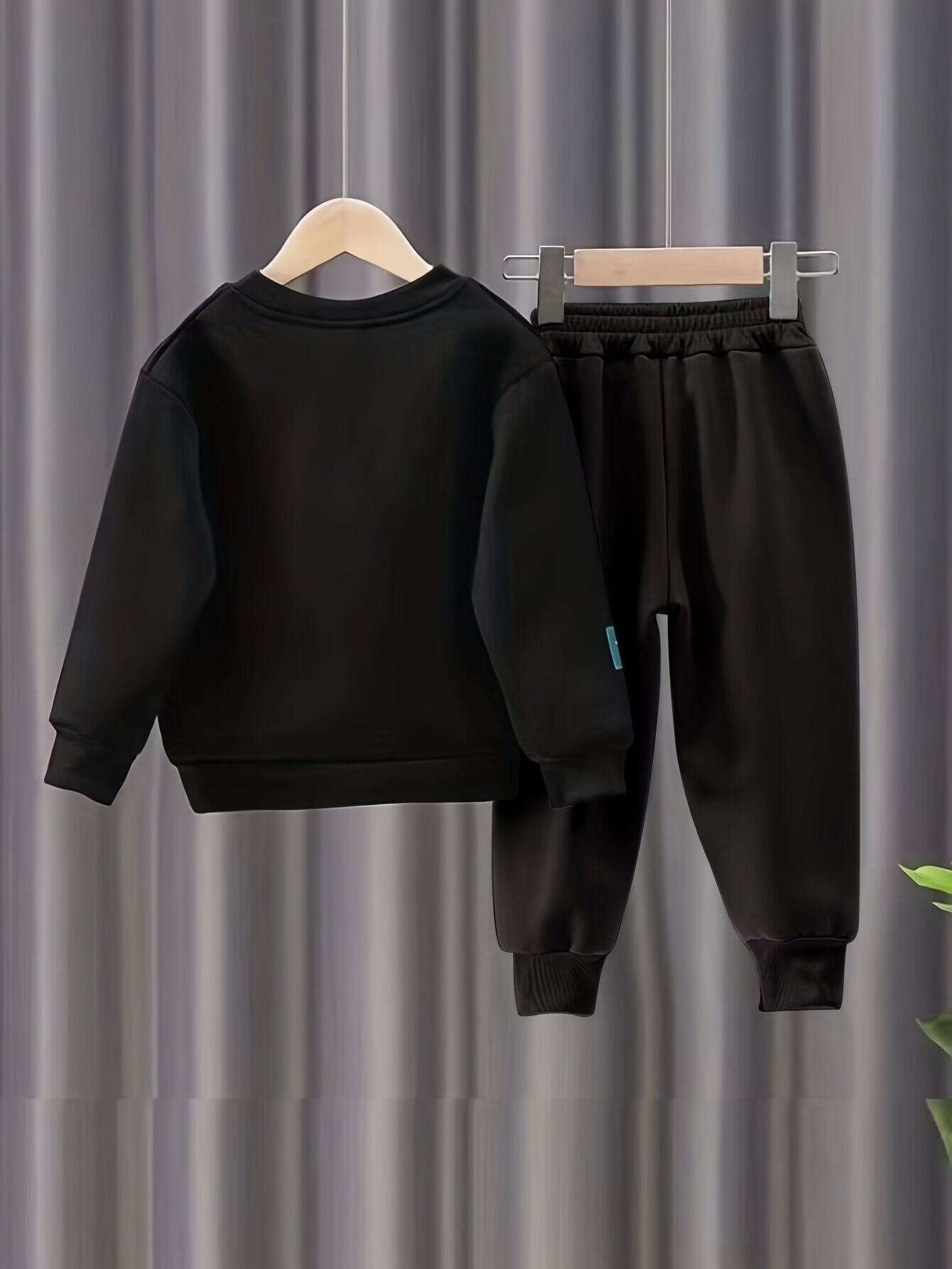 Детский повседневный комплект одежды для мальчиков весна-осень, свитер, штаны, мультяшный медведь, с длинным рукавом