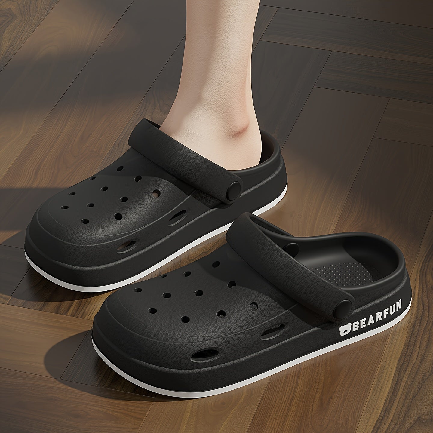 Women's White EVA Clog Sandals Lightweight Summer Beach Slippers