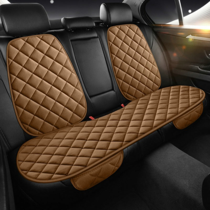 Set of 3 Polyester Car Seat Cushions with Plush Backrest Covers Universal Fit All-Season
