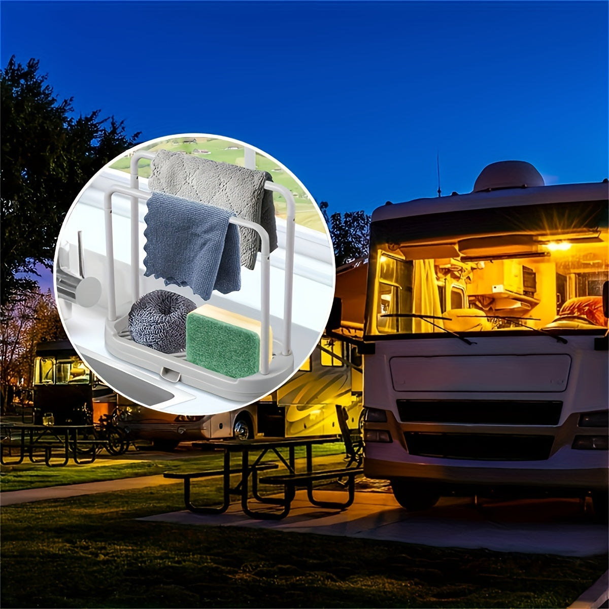 Держатель для губки на кухне, вешалка для тряпок, органайзер для раковины, поднос, без тряпок