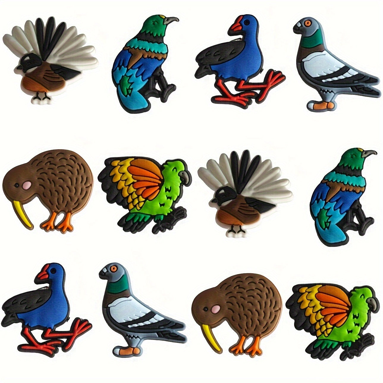 12/6 Pcs Kids Girls Bird Shape Shoe Charms for Sandals and Slippers