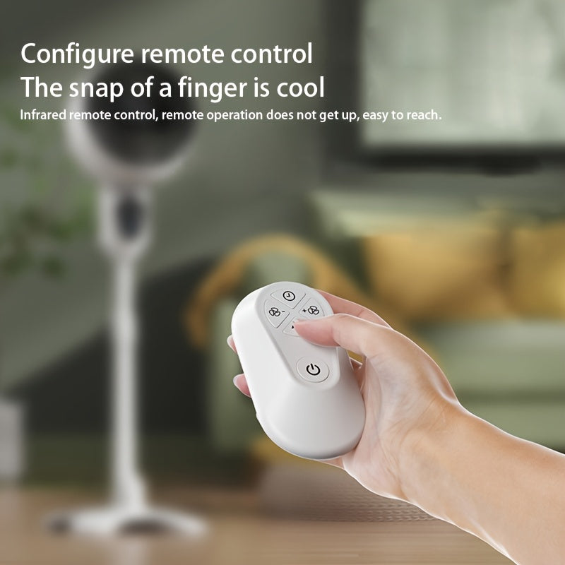 Digital Display Floor Fan with Remote Control Adjustable Height USB Powered Indoor Outdoor
