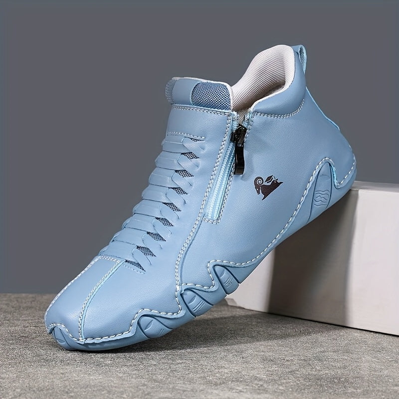Women's Slip-On Sneakers with Zipper Closure Synthetic Upper Breathable Lining