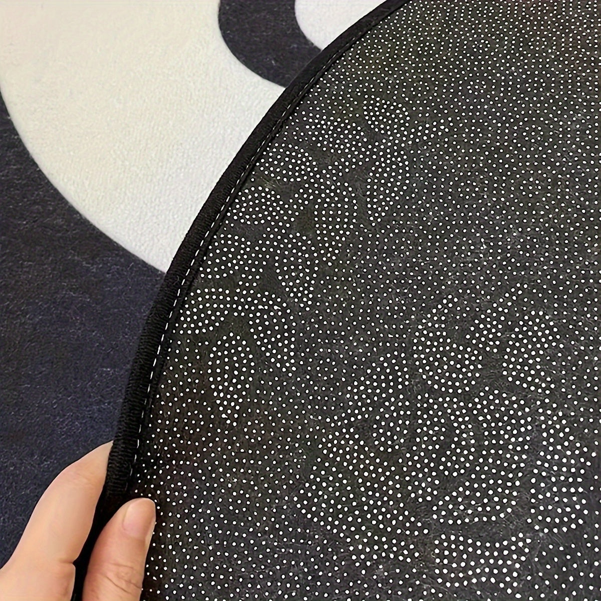 Alfombra redonda inspirada en billar en blanco y negro, antideslizante, a prueba de manchas, de poliéster para salón, dormitorio y oficina