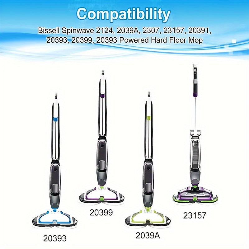 3-Piece Mop Cloth Replacement Set for Spinwave Models, Heavy Matte and Soft Pads