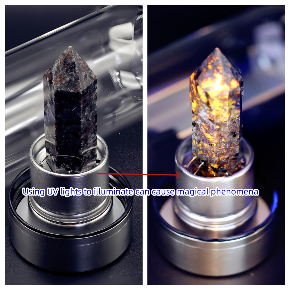 Sun'iy kristal suv shishasi, ametist va oq kristalli cho'zilgan tosh dizayni bilan