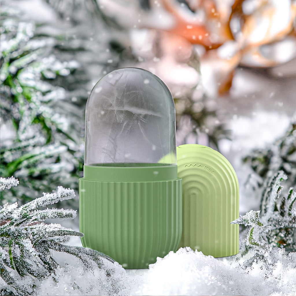 Unisex Silicone Ice Roller for Face Cooling Gel Core Puffiness Reduction Beige