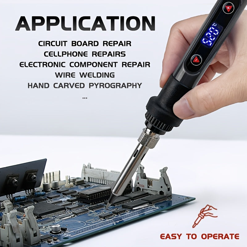 Adjustable Temperature Electric Soldering Iron Kit for Home Repair and Crafting