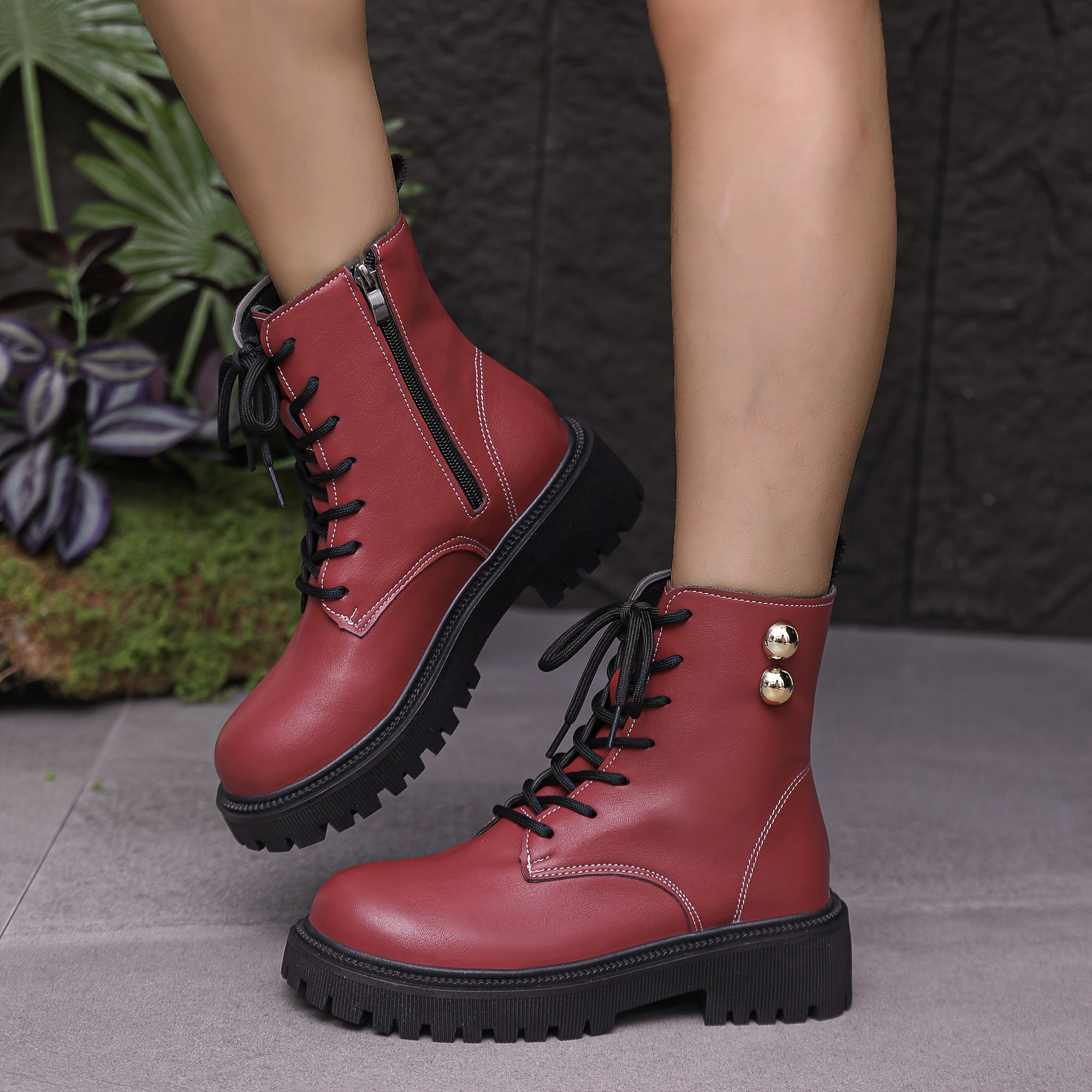 Women's Casual Ankle Boots with Thick Platform Synthetic Blue Low Heel