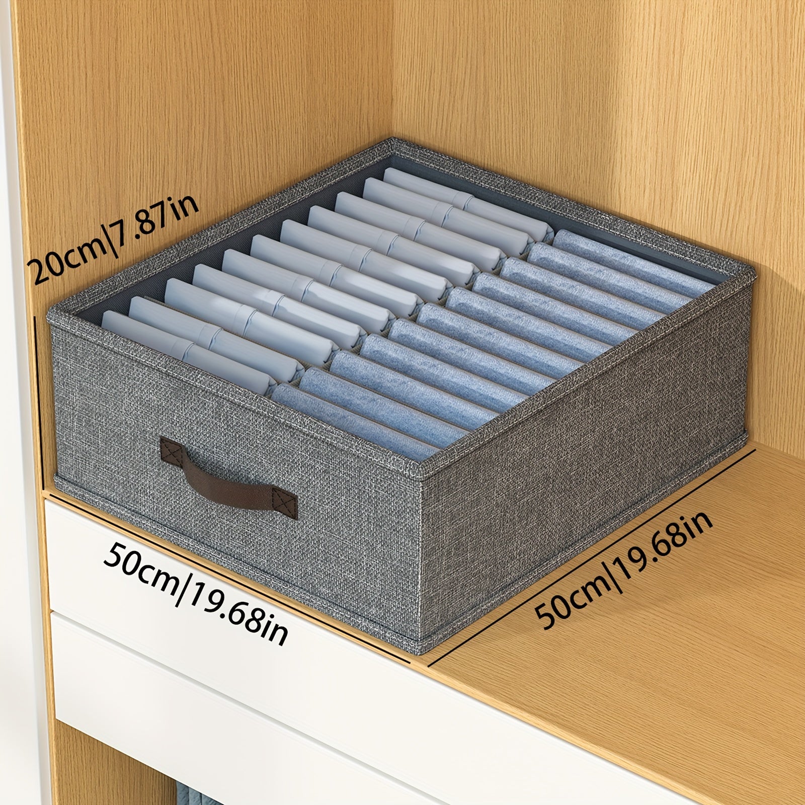 Drawer Organizer for Pants and Leggings with Grids Storage Box for Clothes Underwear Towels
