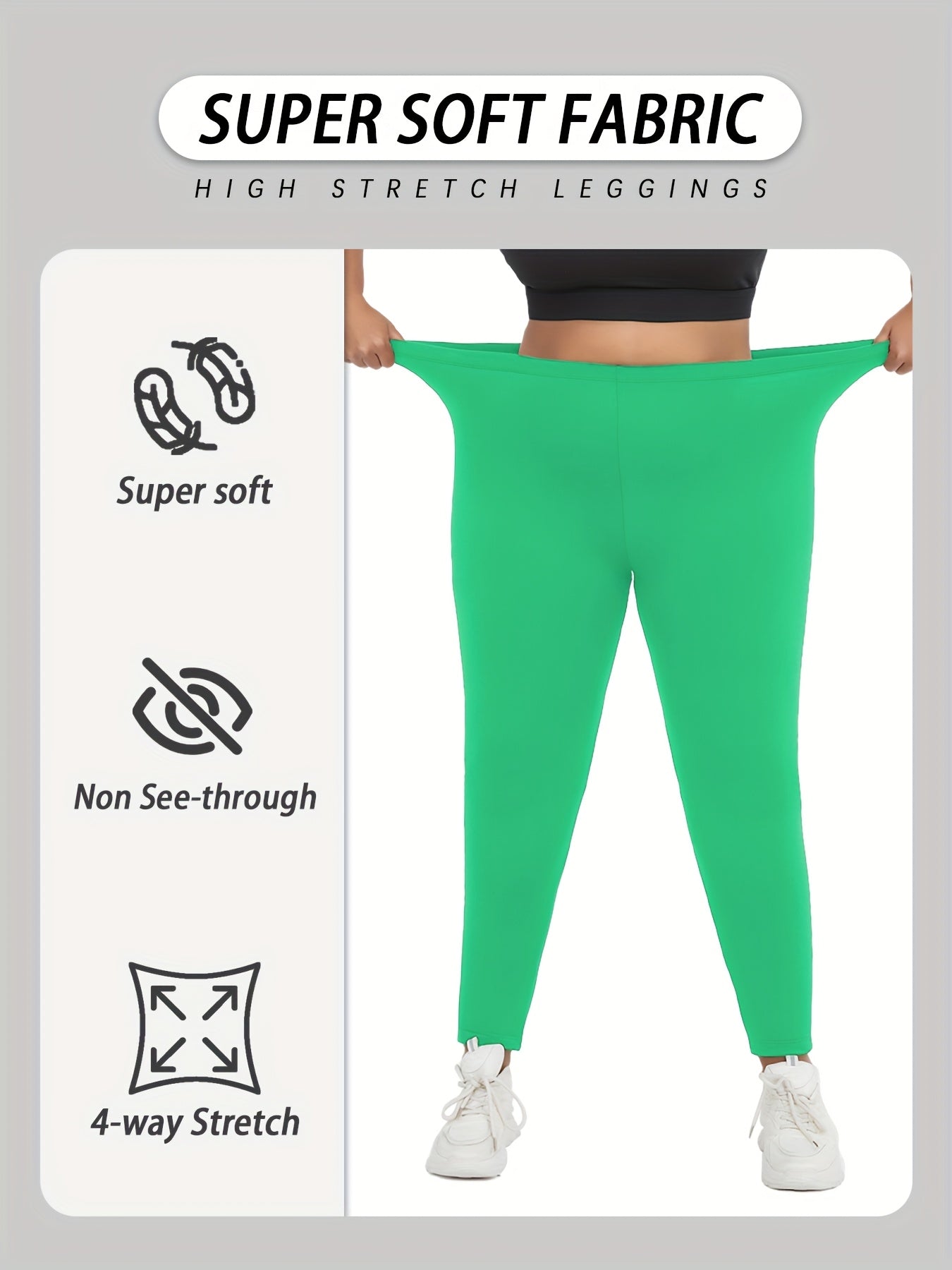 Plus Size Soft Yoga Leggings for Women Athletic Running High Stretch