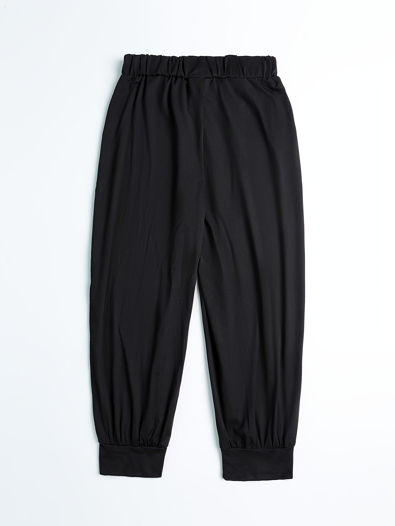 Plus Size Women's Capris With Paw Print Pattern Elastic Waist Spring Summer