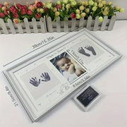 Family Photo Frame for Wall Display with Handprint and Footprint Designs for Milestones