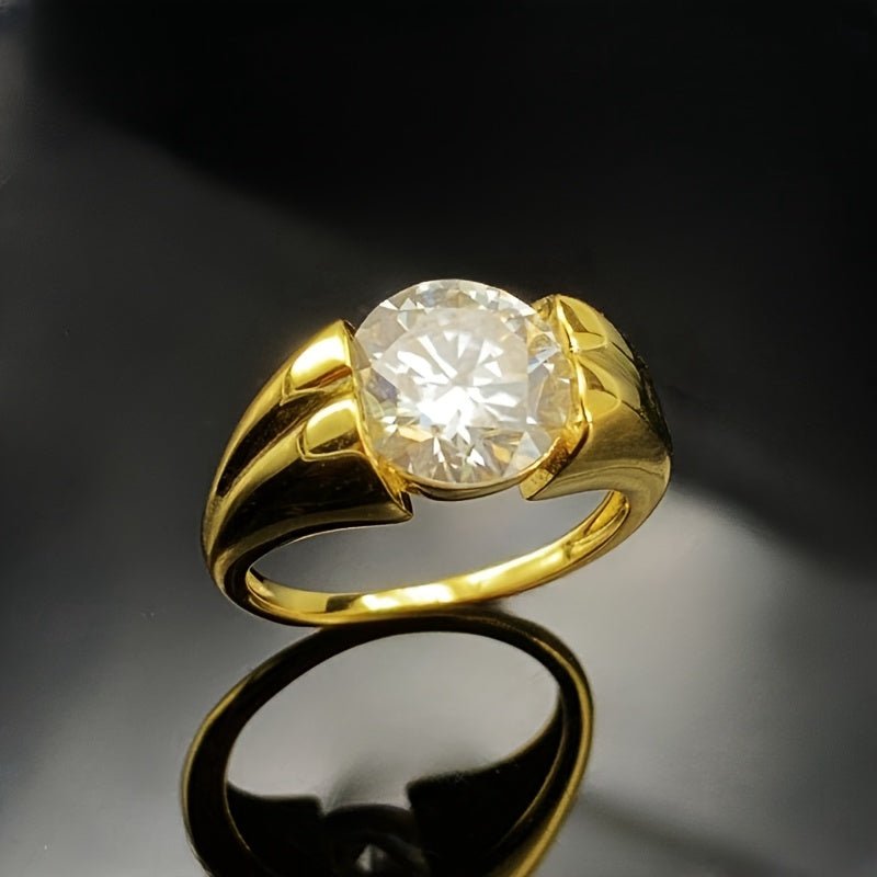 Vintage Silver Moissanite Engagement Ring 3 Carat Wedding Jewelry Gift Box