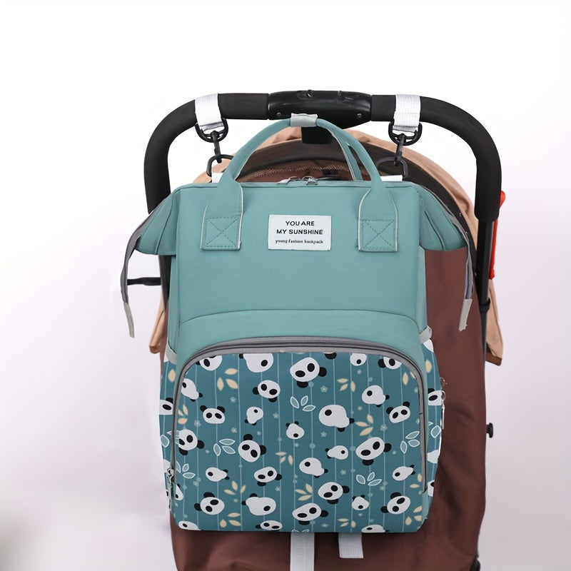 Stylish Mother Backpack for Young Mothers with Carriage Hook and Foreign Style Design