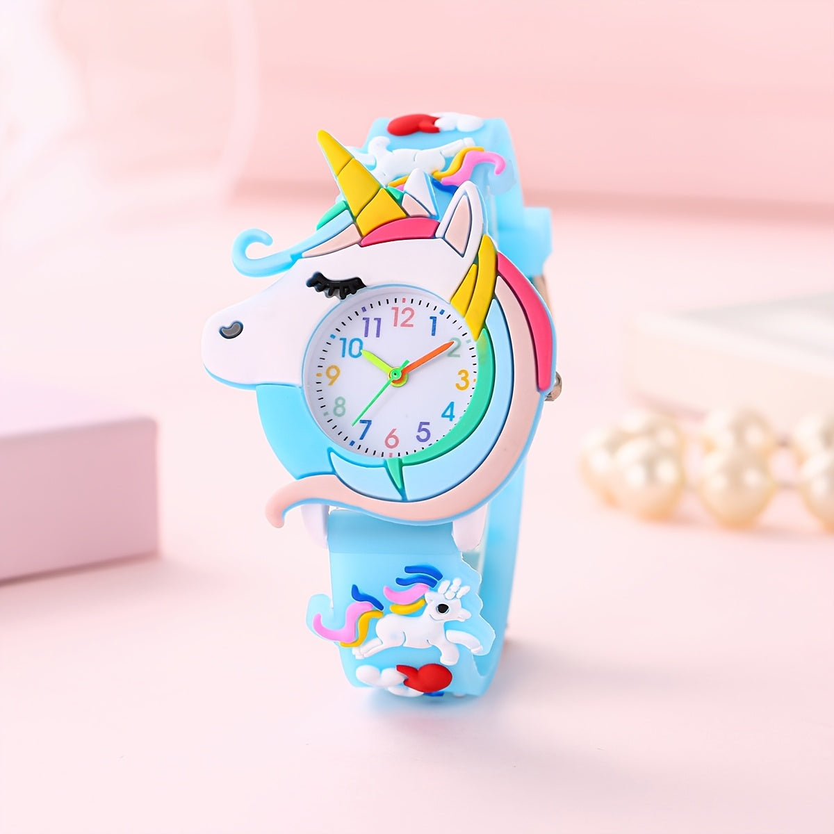 Children's Silicone Cartoon Watch for Kids Age 3-14 Non-Waterproof Battery-Powered