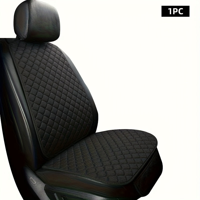 Universal Linen Car Seat Cover Set with Backrest for Driver and Passenger