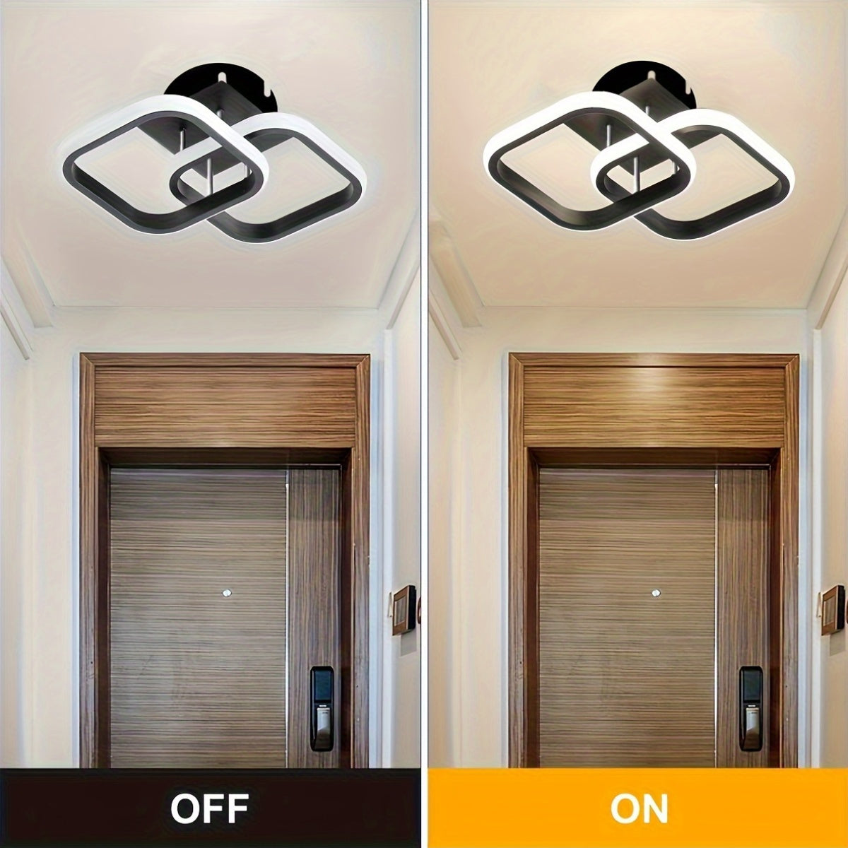 LED Ceiling Light Fixture with ABS Shade for Living Room Kitchen and Bedroom Wide Voltage Hardwired Switch Control