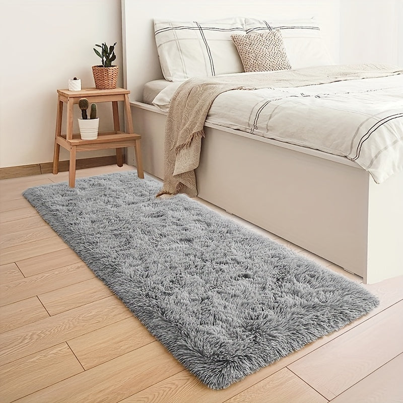 Alfombra de felpa suave y peluda para sala de estar, dormitorio y salón, poliéster, limpieza en seco