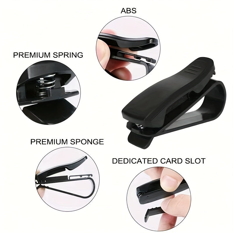 Car Glasses Clip S-Shaped Car Mount Holder Eyeglasses Ticket Card Holder