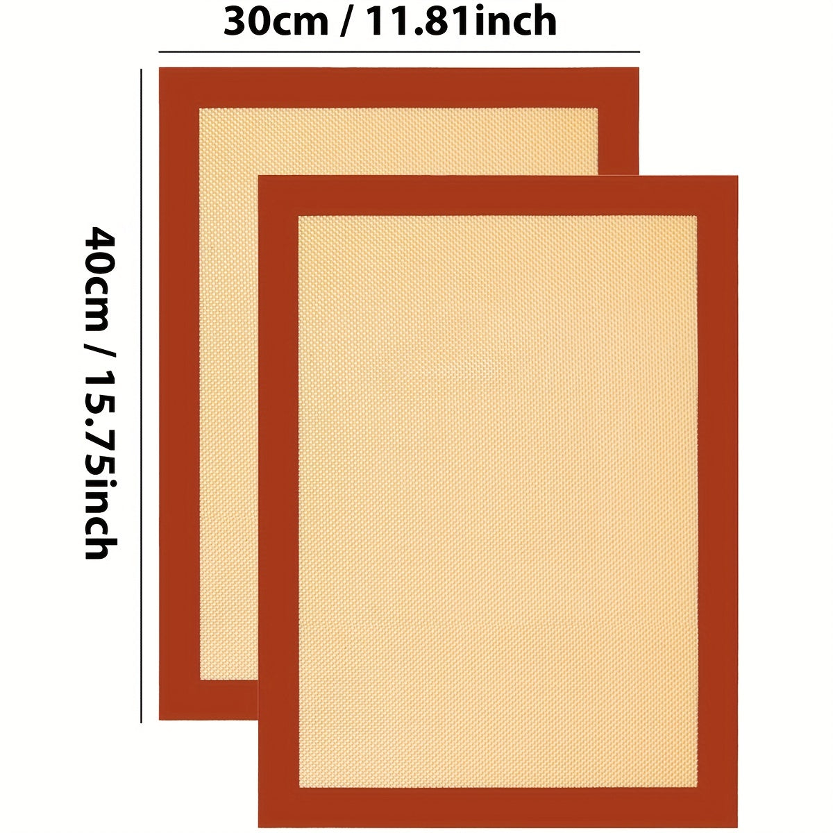 Двойной комплект силиконовых ковриков для выпечки, антипригарные противни для печенья и макаронс