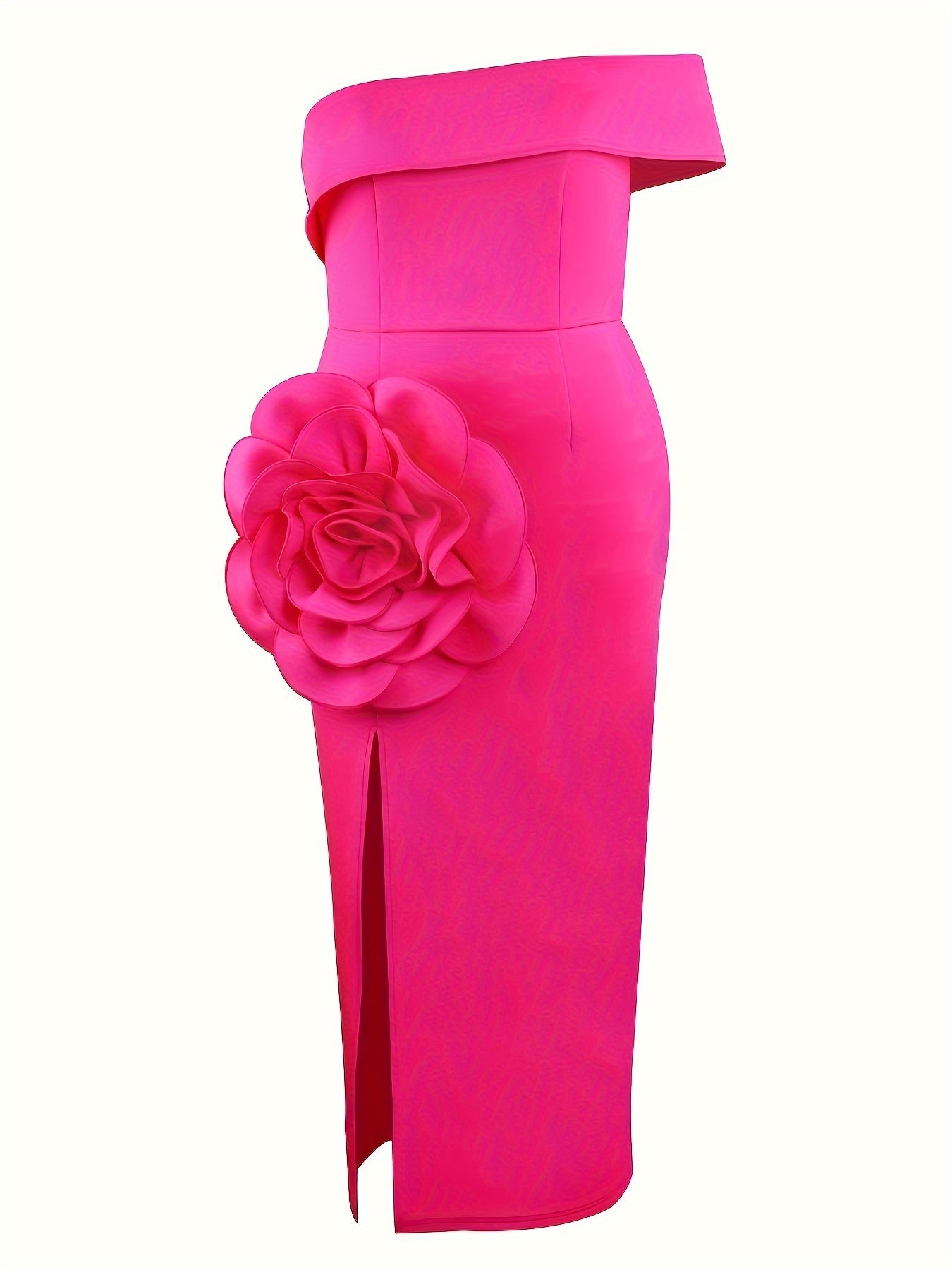 Women's Evening Dress Off Shoulder Large Flower Patchwork Party Formal