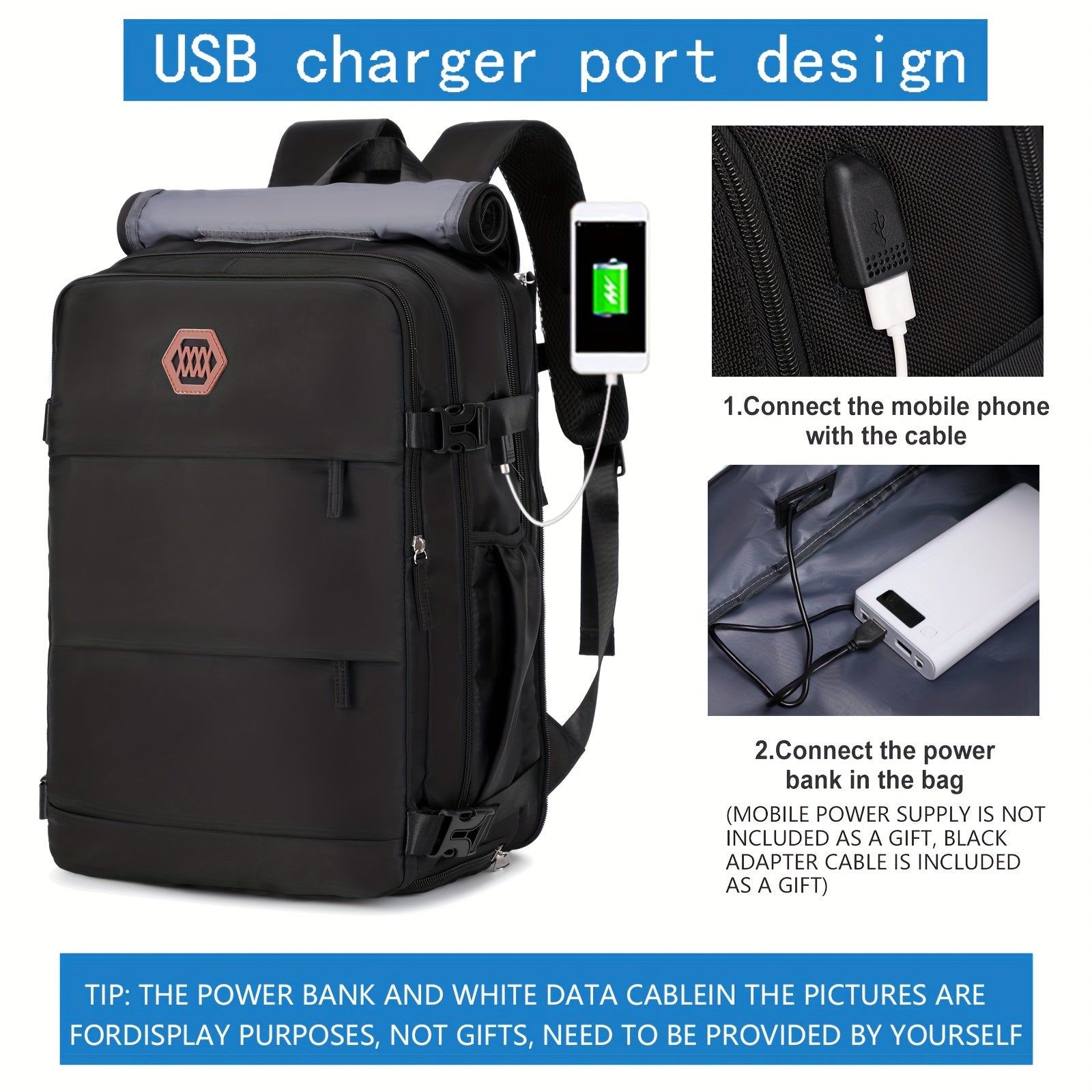 Mochila aprobada para vuelos para hombres con compartimento para zapatos, compatible con portátil de 15.6 pulgadas, ideal para viajes de negocios casuales