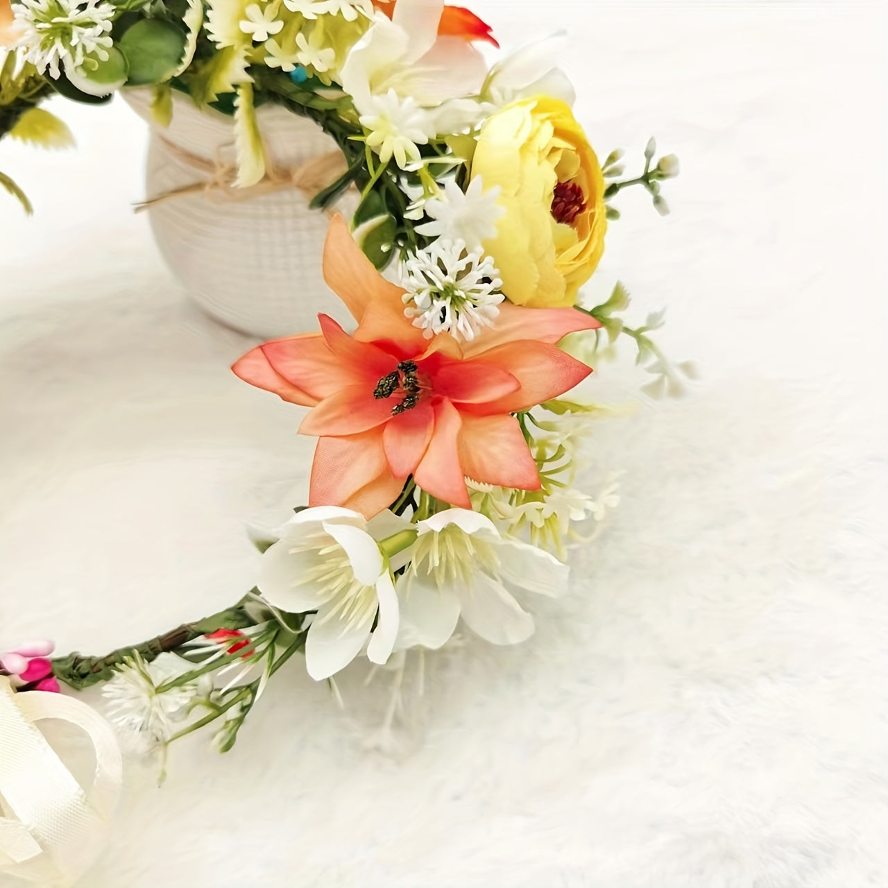 Corona de flores, diadema para el cabello, corona de guirnalda para boda y fiesta