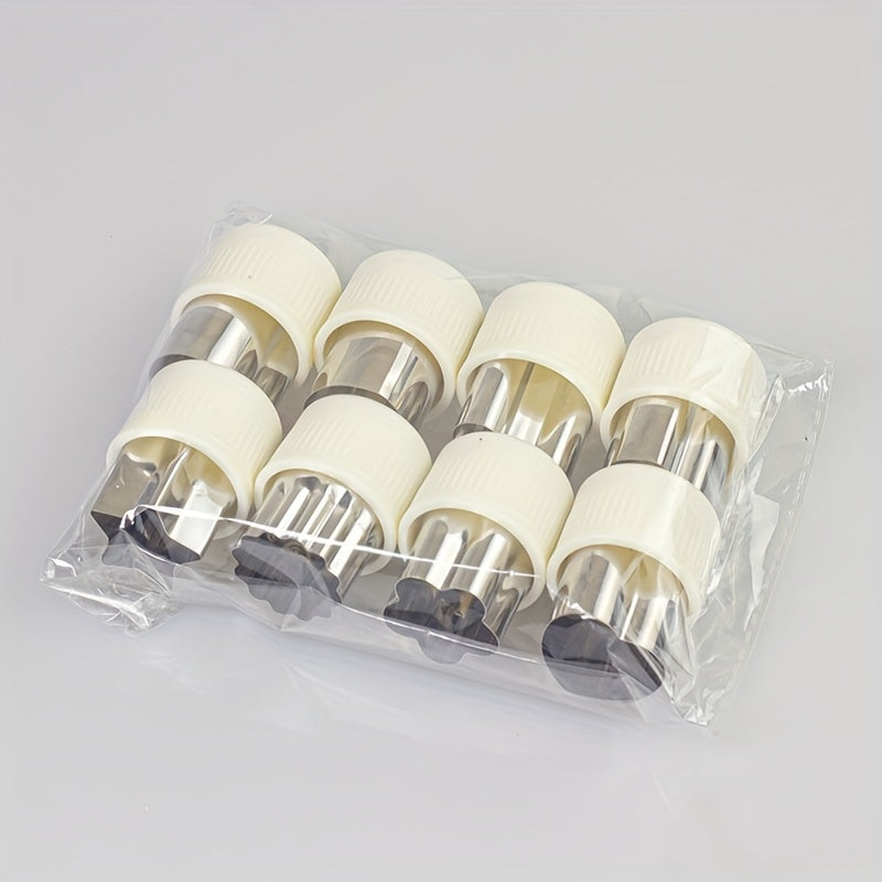 Set of 8 Stainless Steel Cookie and Fruit Print Baking Tools with Changeable Plungers