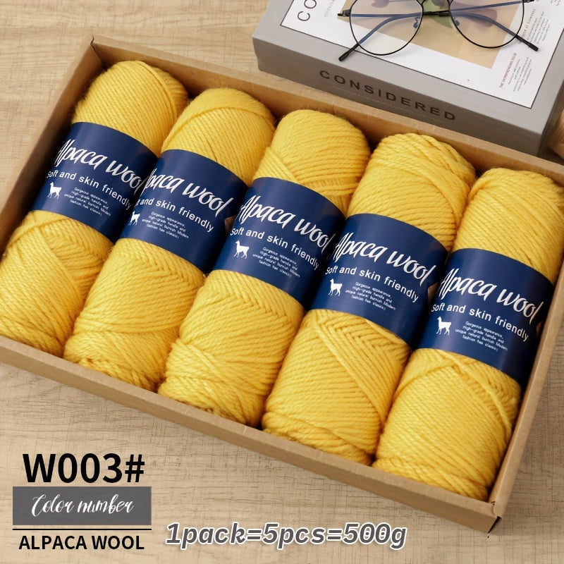 Multicolor Alpaca Wool Yarn Bundle 95 Percent Alpaca 5 Percent Polyester 100g Balls for Knitting Crocheting Winter Crafts