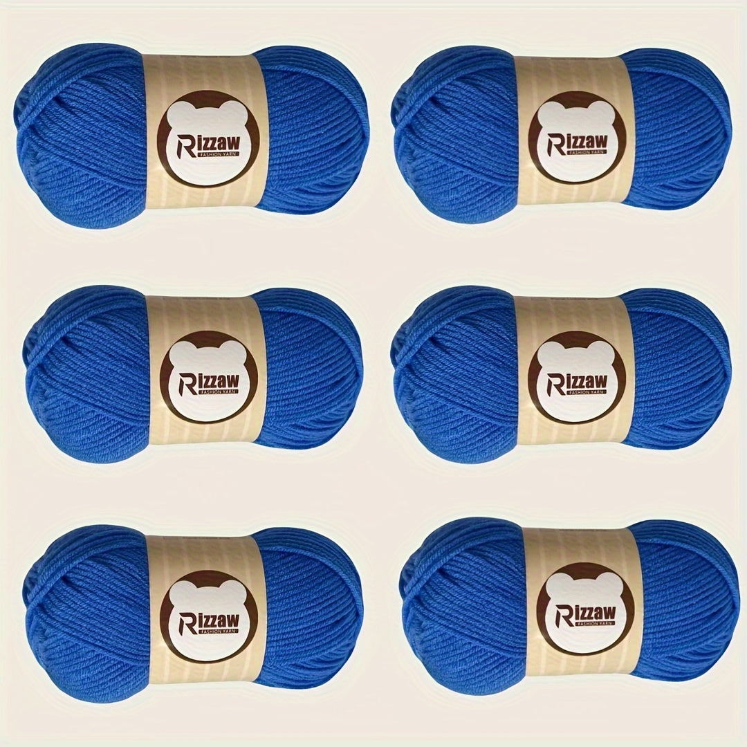 6 Pieces of 50g Soft Acrylic Yarn for Crocheting and Knitting, Assorted Colors