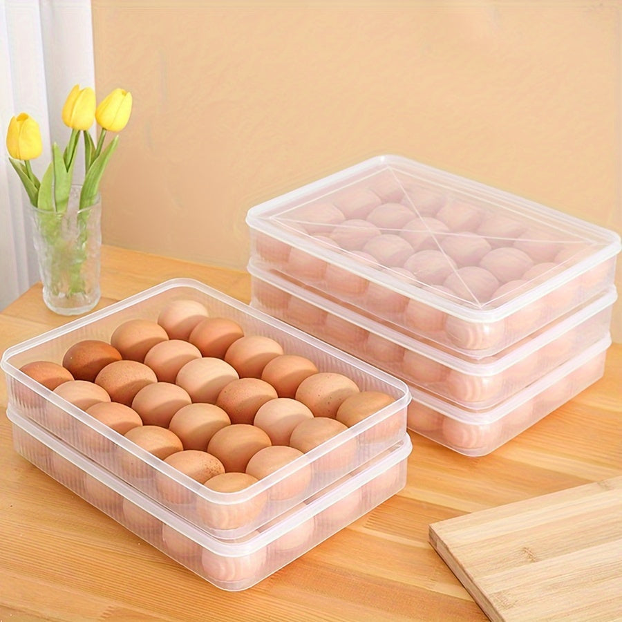 Contenedor de almacenamiento de huevos para 24 huevos apilable, material PP transparente, refrigerador, cocina, aves de corral