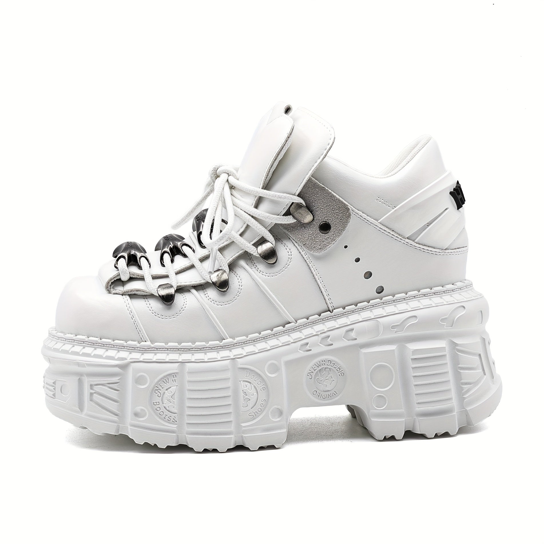 Ayollar uchun Punk Y2K tizzaboti, qalin EVA taglik va metall aktsentlar bilan