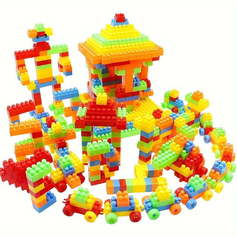 Plastic Construction Toy Set for Kids 135 or 185 Pieces Building Blocks Gift