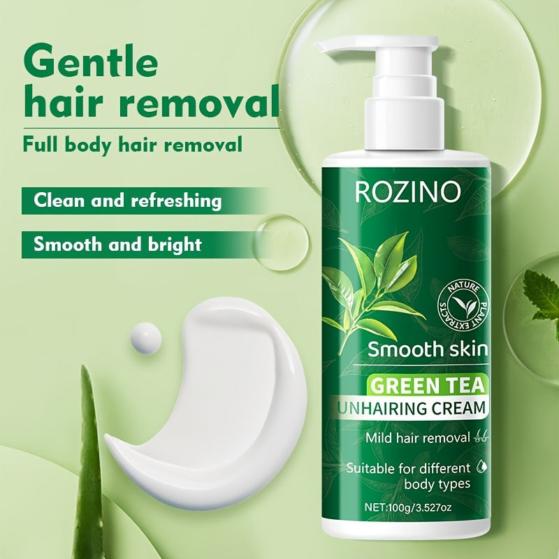 Crema depilatoria de té verde para piel sensible 100g Depilador de acción rápida