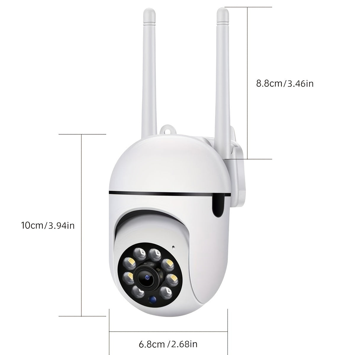1080P HD Wireless Security Camera with 360° Pan Tilt Zoom Night Vision Two-Way Audio Motion Tracking Indoor Outdoor