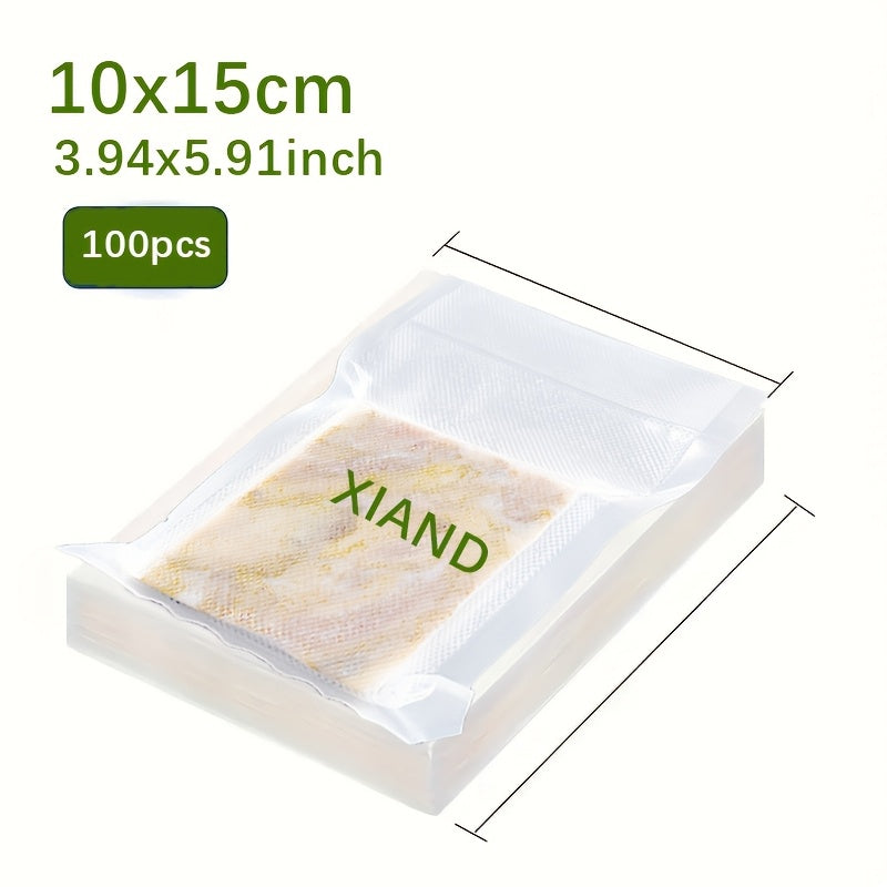 100-Pack Vacuum Sealer Bags Single-Surface Mesh Compatible with All Vacuum Packaging Machines