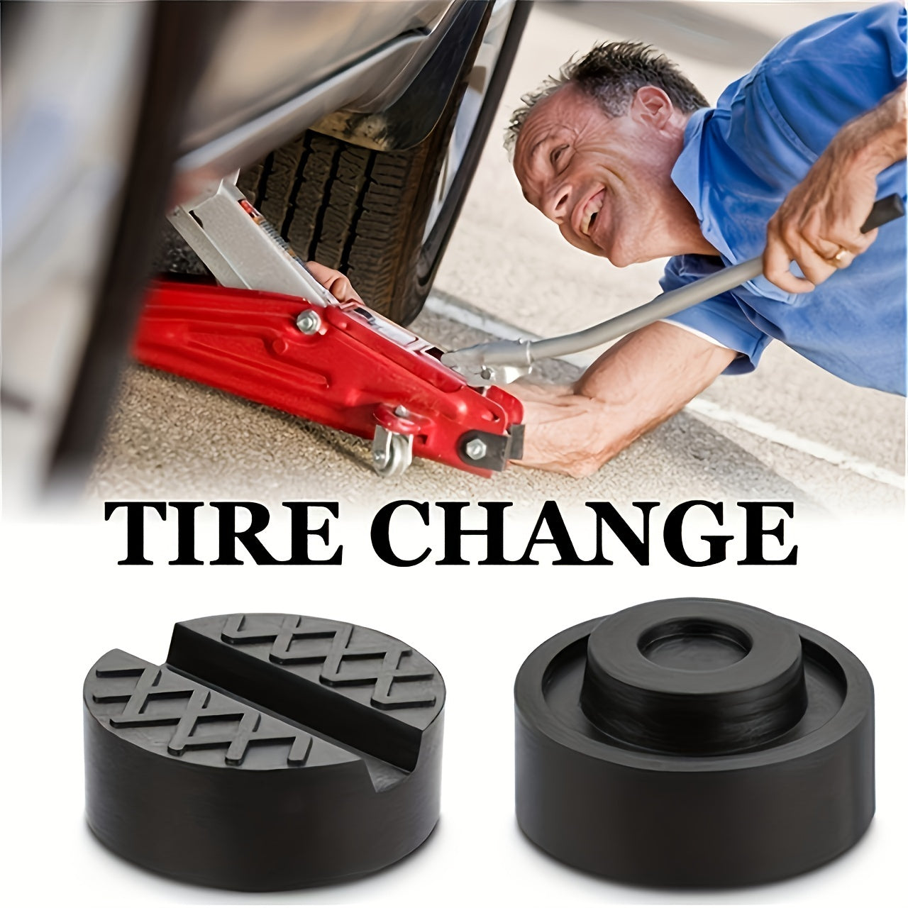Universal Car Floor Slotted Rubber Jack Pad Frame Protector Adapter
