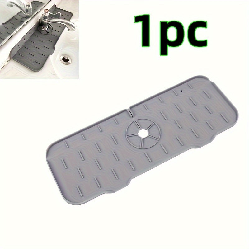 Tapete de silicona para fregadero de cocina absorbente de agua, protector contra salpicaduras, drenaje, impermeable y fácil de limpiar