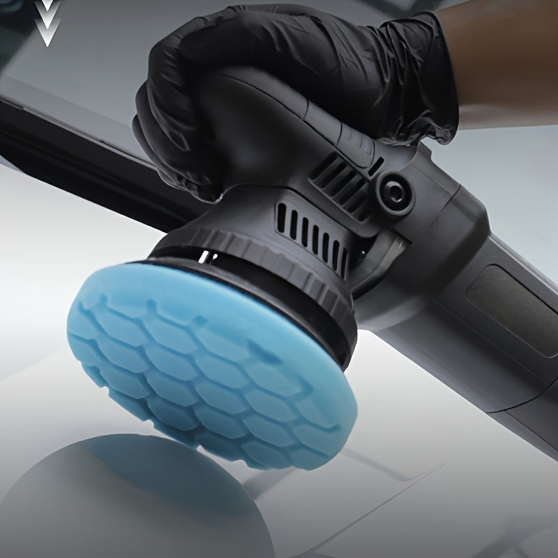 5pcs Car Boat Polishing Sponges Hexagonal Ripple Pattern Washable Buffing Sealing