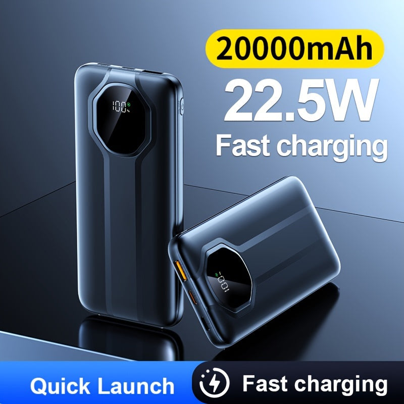 20000mAh Power Bank with Fast Charging LED Display Dual Input Output for iPhone and Android Devices