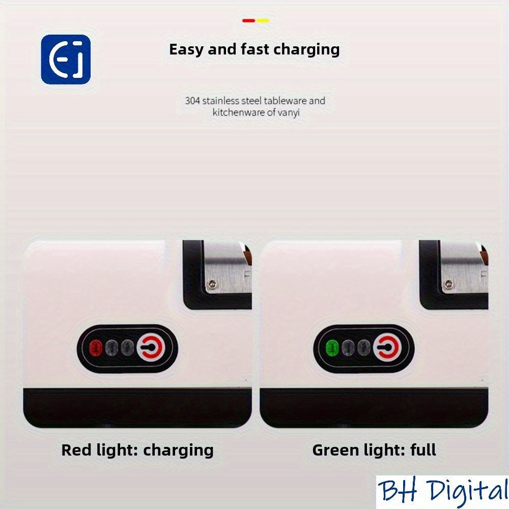 USB зарядка билан электр шевкалагич, ошхона пичоқларини майдалаштириш ва полиш учун мўлжалланган.